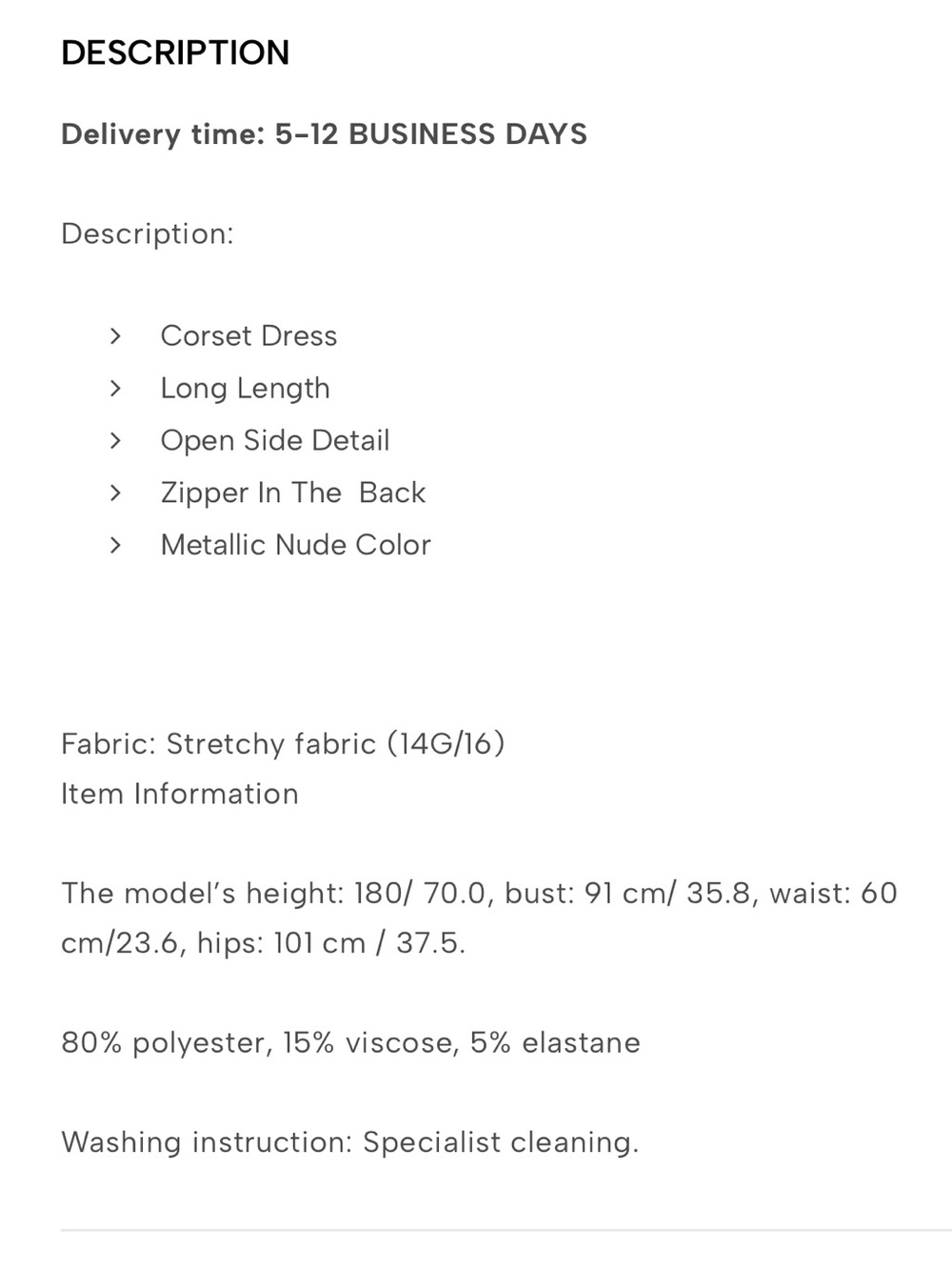 Albina Dyla Metallic Nude Corset Dress - Picture 8 of 9
